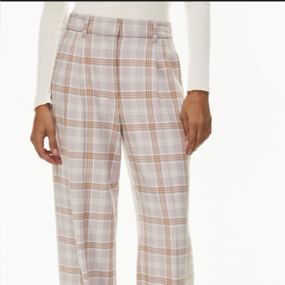 Wilfred effortless pants - Plaid Women's Pants in Cream and Tan